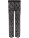 Gucci Gg Motif Open-knit Tights In Silver