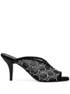 Gucci 90mm Gg Crystal-embellished Sandals In Black