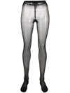 Falke Geometric-patterned Tights In Black