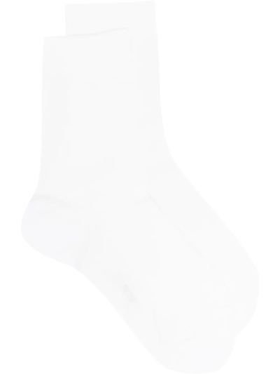 Falke Logo-print Cotton Ankle Socks In White