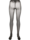 Falke Tulle-net High-waisted Tights In Grey