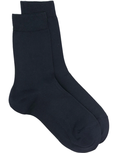 Falke Logo-print Cotton Socks In Blue