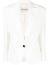 Alexandre Vauthier White Padded-shoulder Single-breasted Blazer In White