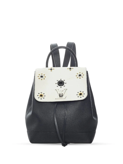 Pre-owned Louis Vuitton 2016  Lockme Mechanical Flowers Backpack In Black