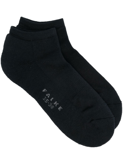 Falke Cashmere Logo Trainer Socks In Black