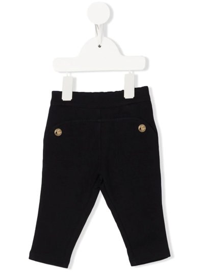 Chloé Babies' Straight-leg Casual Trousers In Blue