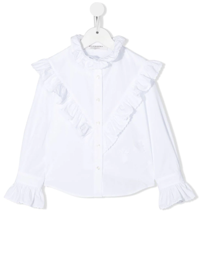 Philosophy Di Lorenzo Serafini Kids' Ruffled Long-sleeved Blouse In White