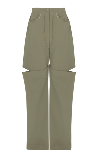 Paris Georgia Emelio Cut-out Trousers In Green