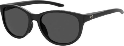 Under Armour Grey Oval Ladies Sunglasses Ua 0014/g/s 0807/ir 57 In Black / Grey