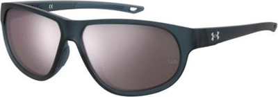Under Armour Silver Multilayer Oval Unisex Sunglasses Ua Intensity 0oxz/dc In Blue / Silver