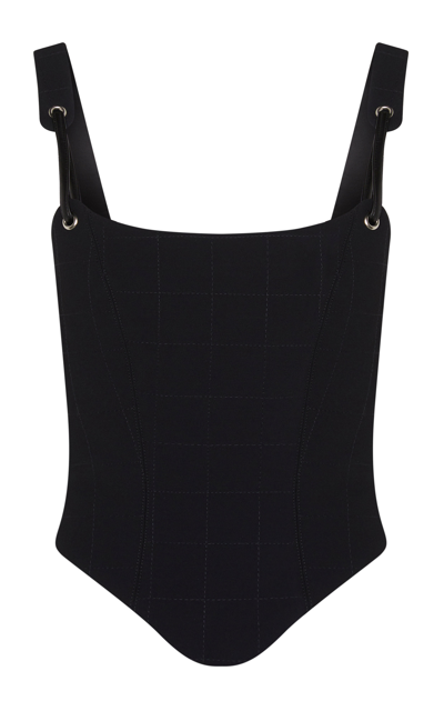 Paris Georgia Lottie Seam-detail Bodice Top In Black