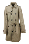 BURBERRY TRENCH COAT IN COTTON GABARDINE WITH BUTTONS AND BELT WITH CHECK INTERIOR