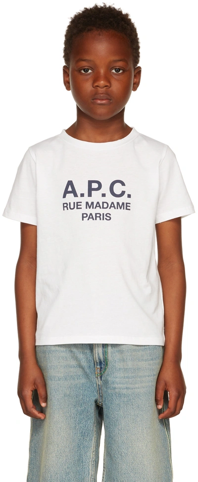 A.p.c. Kids White Eden T-shirt In Aab White