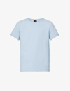 Oscar Jacobson Kyran Crewneck Stretch-cotton T-shirt In Smog Blue