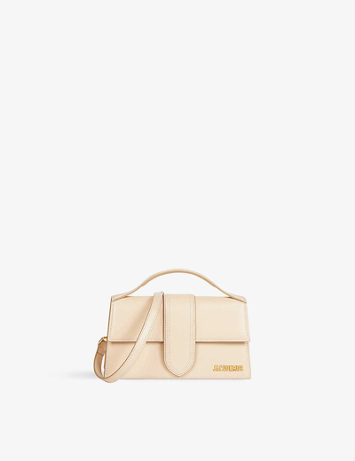 Jacquemus Le Grand Bambino Leather Top Handle Bag In Ivoire