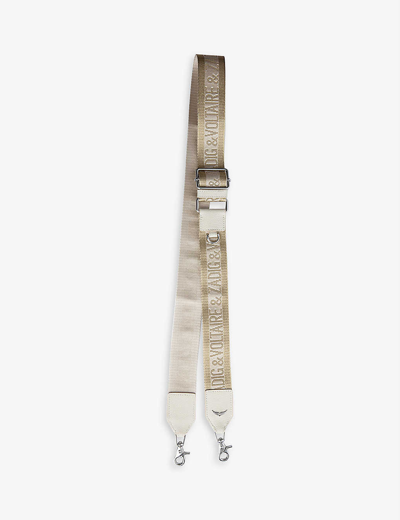 Zadig & Voltaire Logo-print Woven Shoulder Strap In Gold