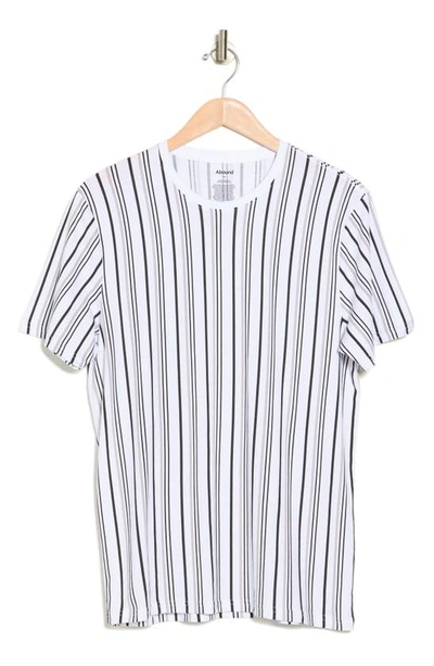 Abound Stripe Print Crewneck T-shirt In Black- Grey Stripe