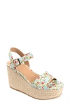 Journee Collection Pearrl Espadrille Platform Wedge Sandal In Blue