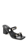 Journee Collection Women's Kirian Studded Block Heel Dress Sandals In Black