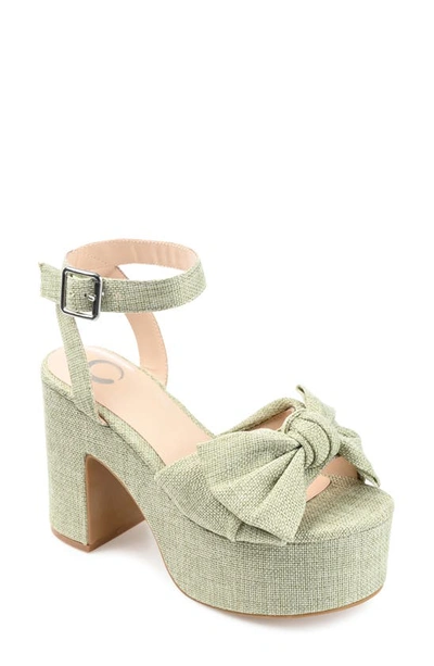 Journee Collection Women's Zenni Platform Bow Sandals In Sage