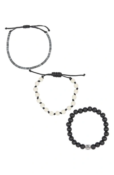 Abound Yin Yang Lava Stone Bracelets In Black- White