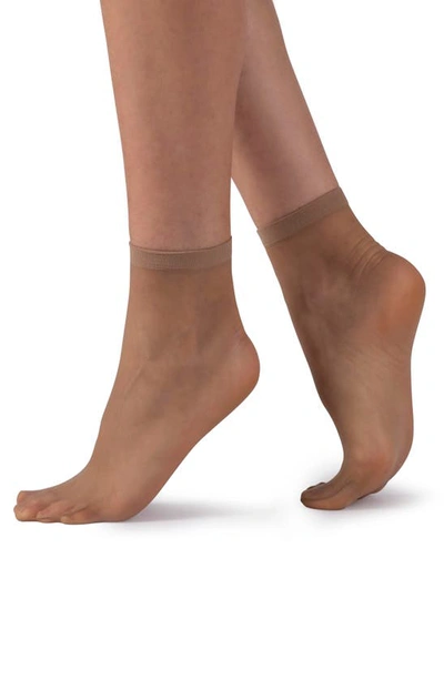 Lechery Italian Made Matte Silk Sheer Socks In Natural
