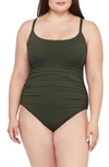 La Blanca Island One-piece Swimsuit In Olive