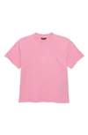 Balenciaga Kids' Cotton Logo Tee In Pink