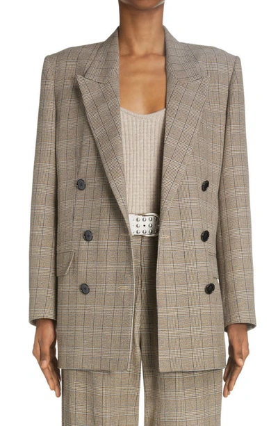 Isabel Marant Nevim Checked Double-breasted Blazer In Multicolor
