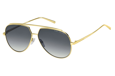 Marc Jacobs Grey Gradient Aviator Unisex Sunglasses Marc 455/s 0j5g/9o 59 In Gold Tone,grey