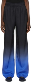 The Row Avant Ombré Relaxed Silk Shantung Pants In Blk/electri