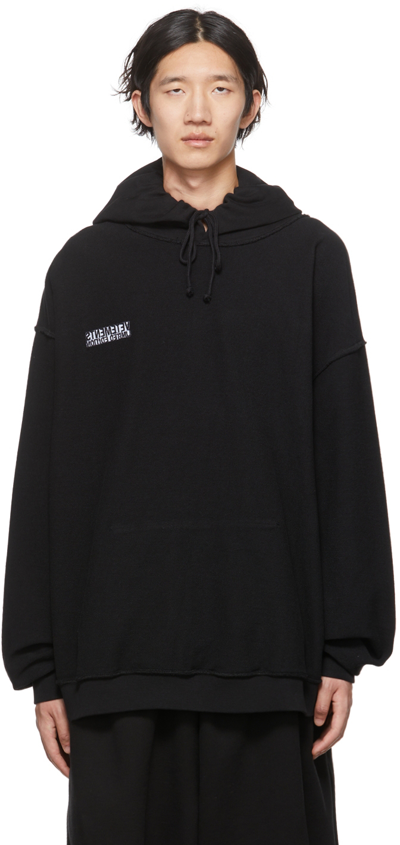 Vetements All Black Inside Out Hoodie