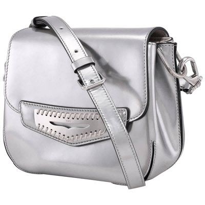 Tod's Silver Patent Leather Crossbody Bag In Silver Tone