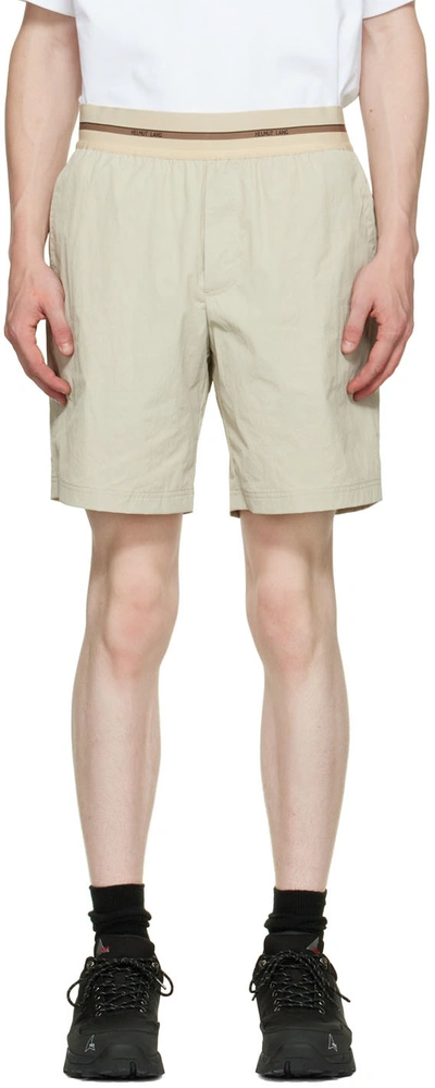 Helmut Lang Beige Nylon Shorts In Stone - B0t