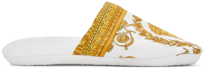 VERSACE WHITE BAROQUE SLIPPERS