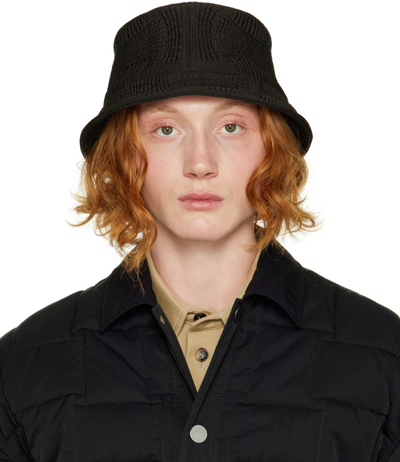 Bottega Veneta Intrecciato-jacquard Twill Bucket Hat In Black