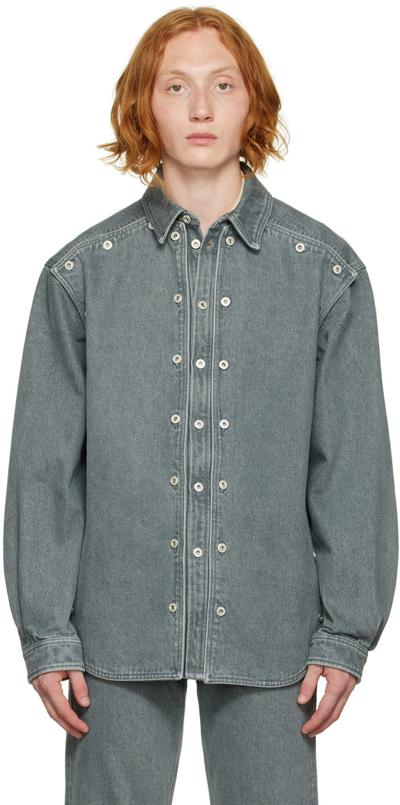 Y/project Denim Jacket With Overlying Panels In Grey