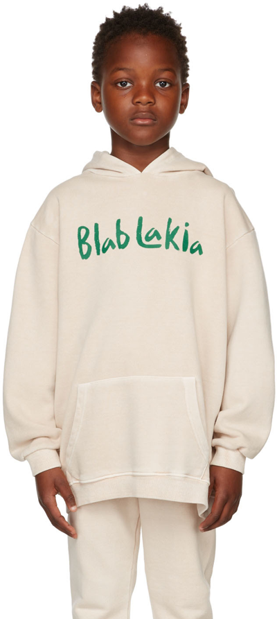 Blablakia Kids Beige Logo Hoodie