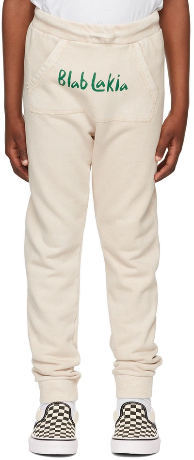 Blablakia Kids Beige Logo Lounge Pants