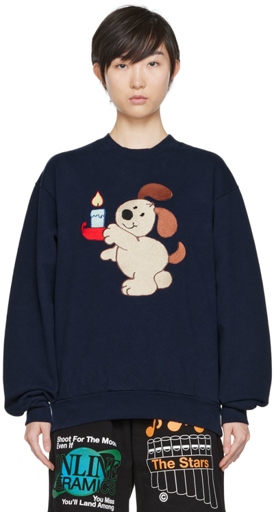 Online Ceramics Navy Puppy Sweatshirt