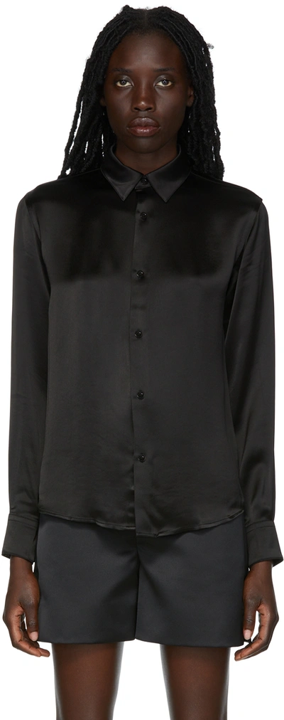 Ami Alexandre Mattiussi Black Viscose Shirt In 001 Black