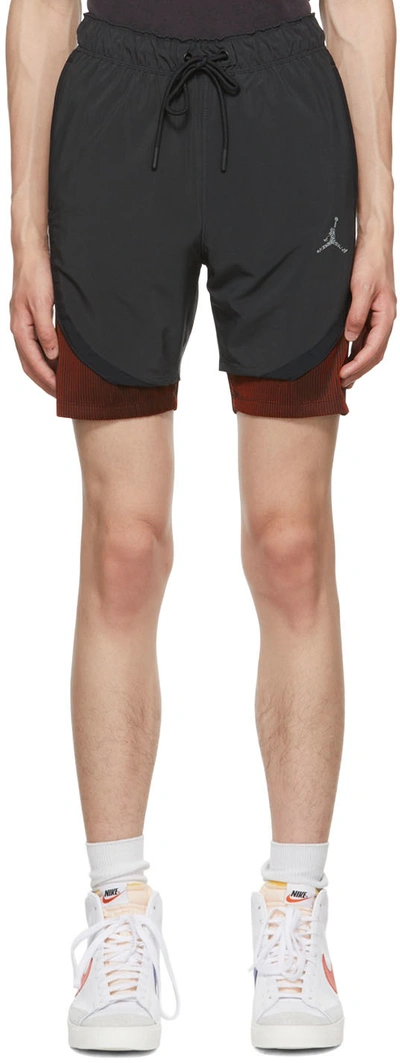 Nike Black & Red Statement Shorts In Off Noir/gym Red/bla