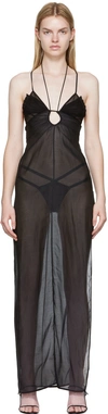 Nensi Dojaka Gathered-detail Strap-detail Dress In Black