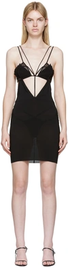 Nensi Dojaka Black Heart Silk Mini Dress In Black