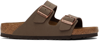 BIRKENSTOCK BROWN BIRKIBUC ARIZONA SANDALS