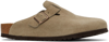 Birkenstock Taupe Soft Footbed Boston Clogs In Taupe