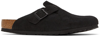 Birkenstock Boston Slipper-mule In Black Suede