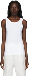 The Row Thomaston Scoop-neck Jersey Tank In Ntw Natural White