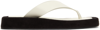 The Row Ginza Two-tone Leather And Suede Platform Flip Flops In Natural-bla