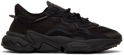 Adidas Originals Ozweego Pure Sneakers In Triple Black In Core Black/core Black/grey Five